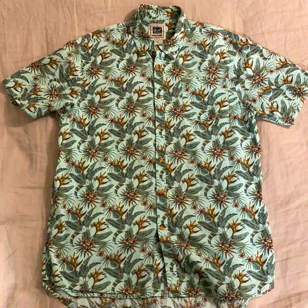 Floral Print Hawaiian Shirt - Large